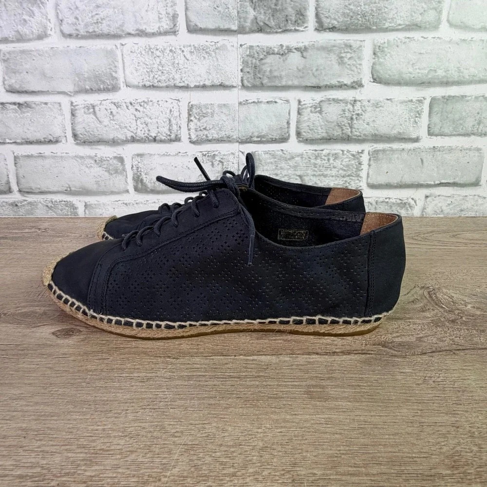KMB Perforated Leather Lace Up Espadrille Sneakers 39